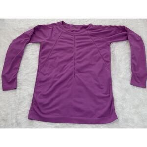 Athleta Foothill Seamless Long Sleeve Athletic Top XS Eyelet Detail violet